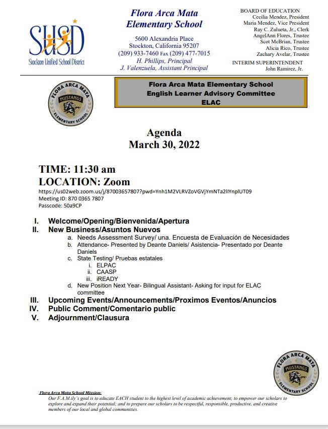  Mata ELAC Meeting